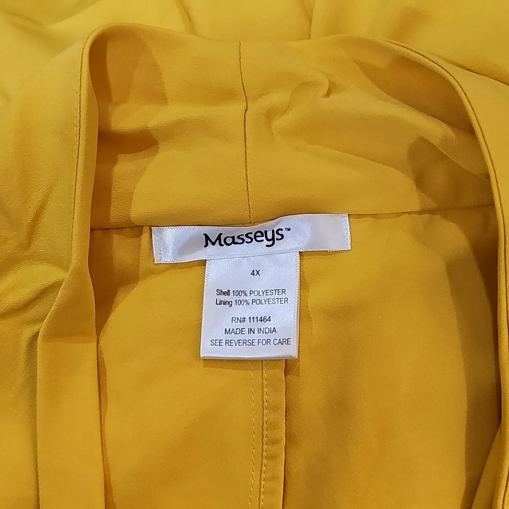 Masseys - Vibrant sunflower Yellow Drape duster jacket womens size 4X - Picture 7 of 8